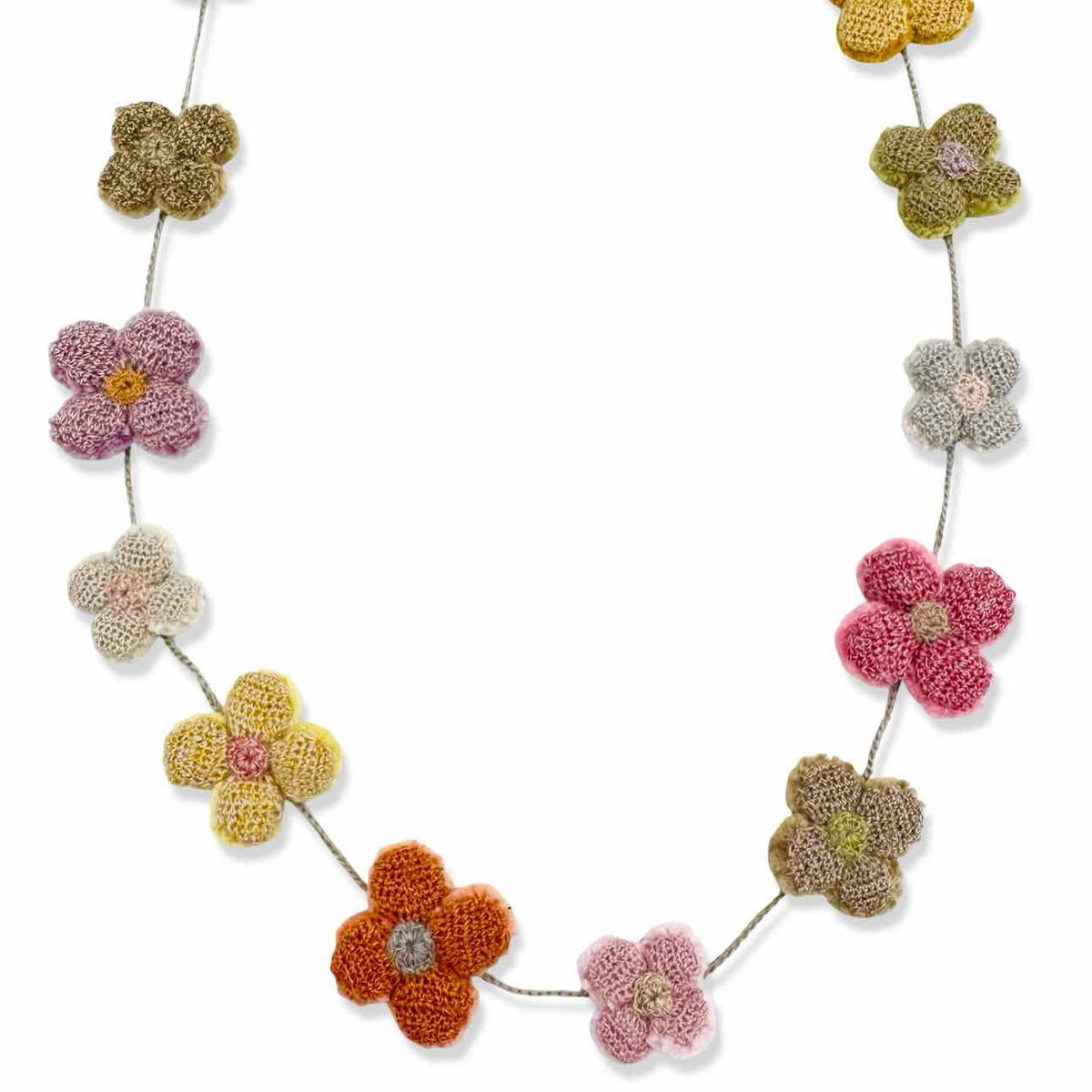 Sophie Digard Fiore Multicolour Fabric-Flower Necklace