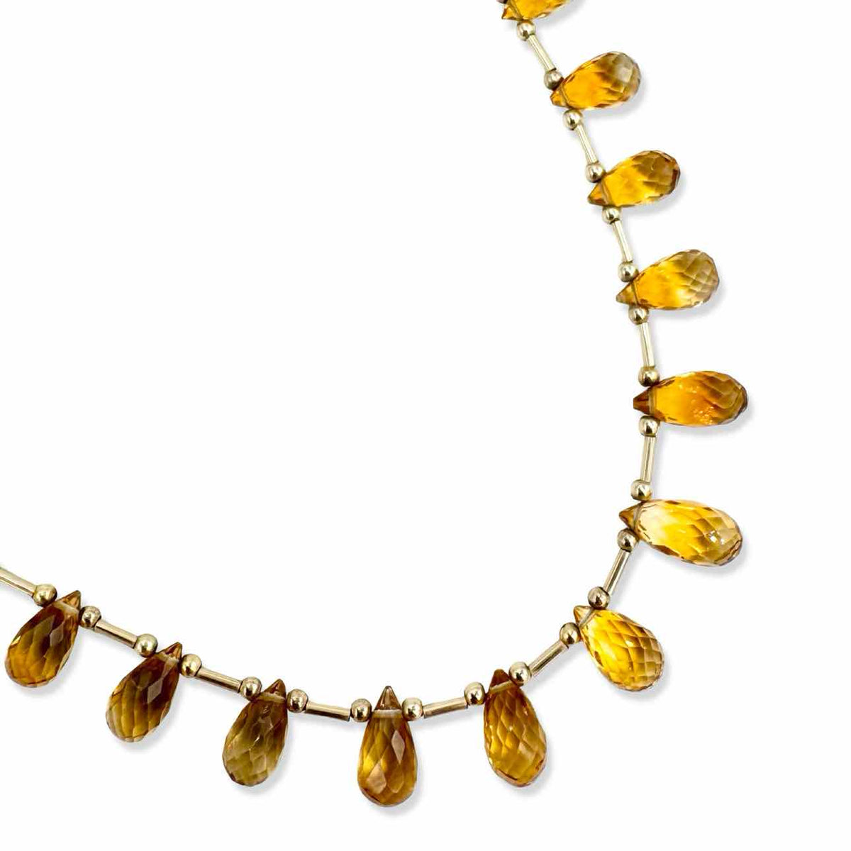 Gold fill bead necklace with citrines