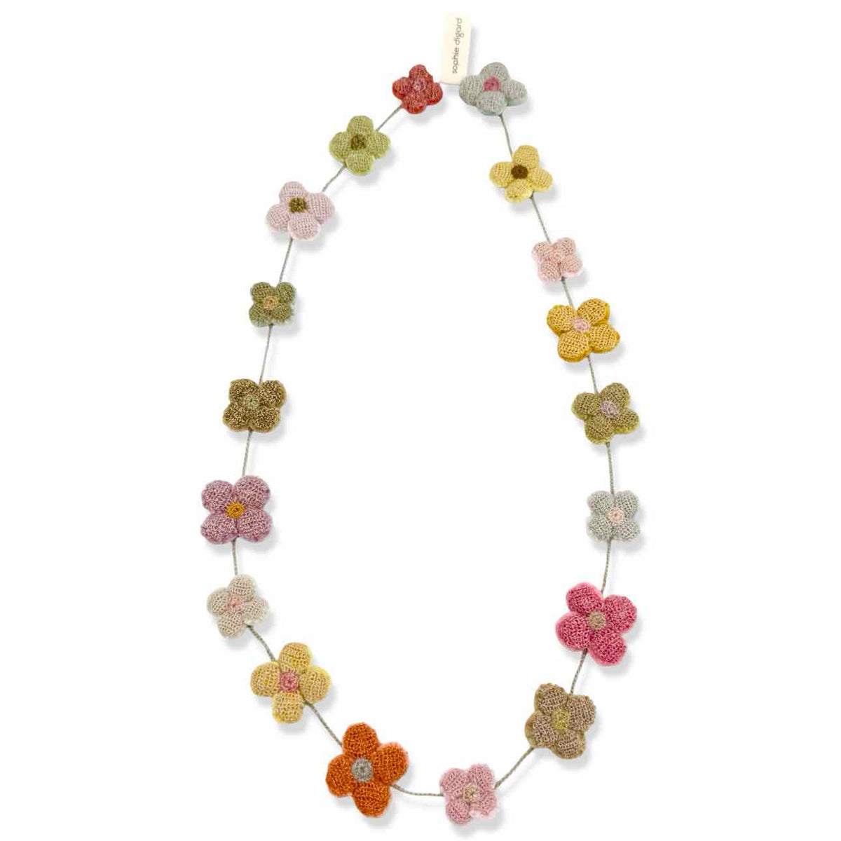 Sophie Digard Fiore Multicolour Fabric-Flower Necklace