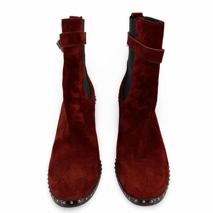 Rag & Bone Rust Red Short Boots w/ Stud Trim
