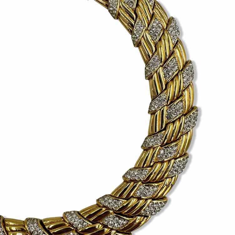 Ciner Jewelry Vintage gold &amp rhinestone collar necklace
