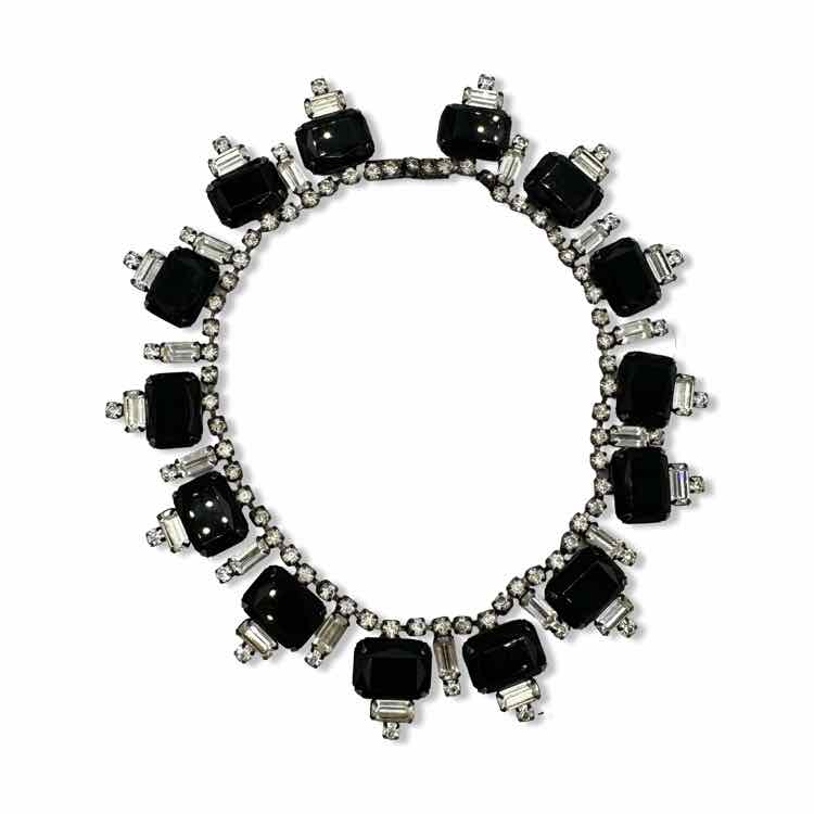 Vintage black & white crystal necklace
