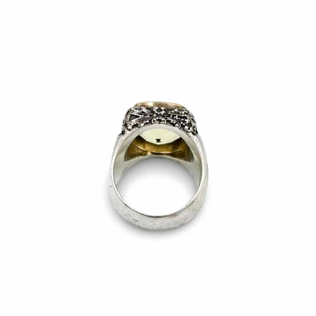 18K white gold &amp; peridot ring - Double Exposure Boutique
