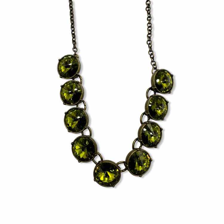 Touchstone Crystal dark gold necklace
