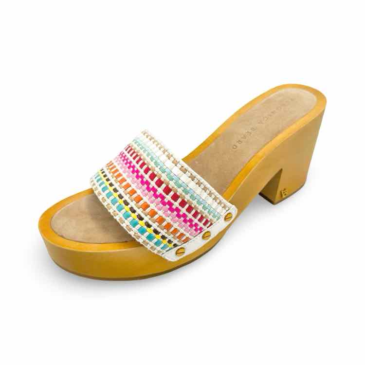 Veronica Beard Hannalee Multi Color Woven Clog Sandal
