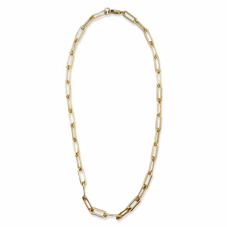 Gold filled paperclip link necklace

