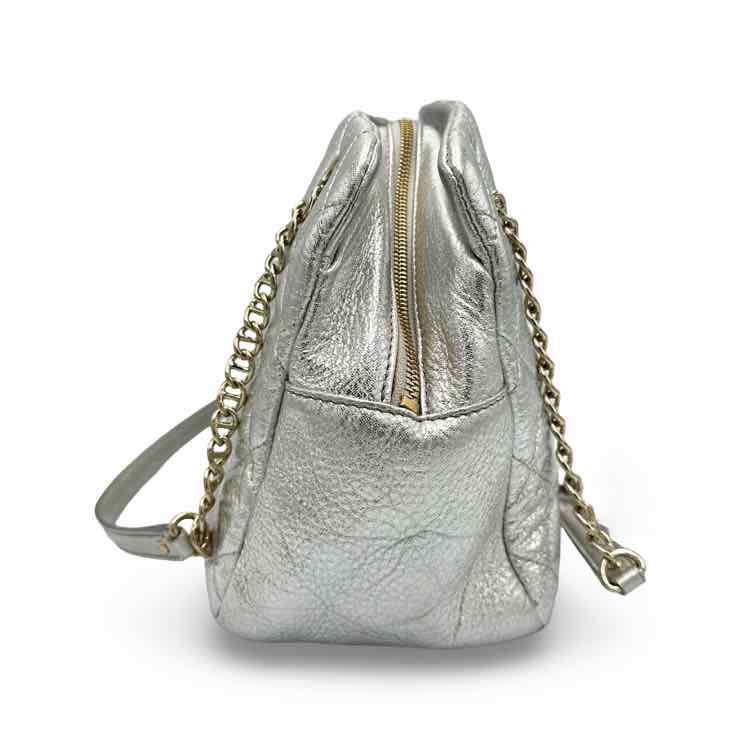 Kate Spade Metallic Quilted Silver Shoulder Bag
