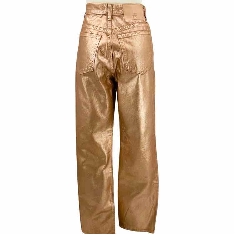 Ulla Johnson Agnes high-raise straight-leg metallic jeans
