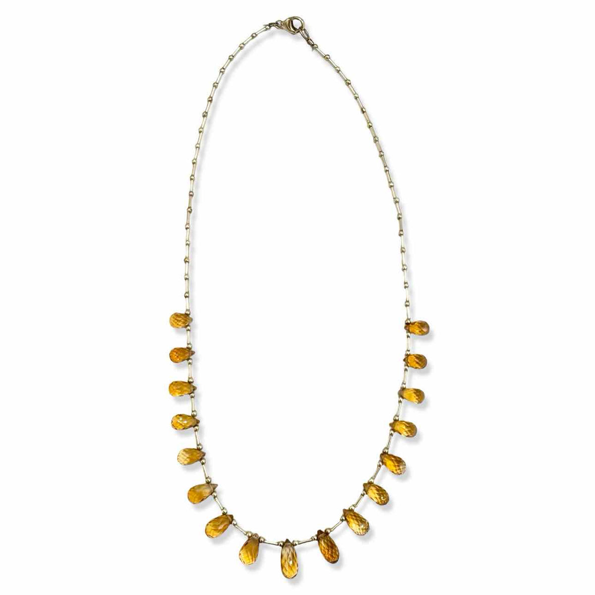 Gold fill bead necklace with citrines
