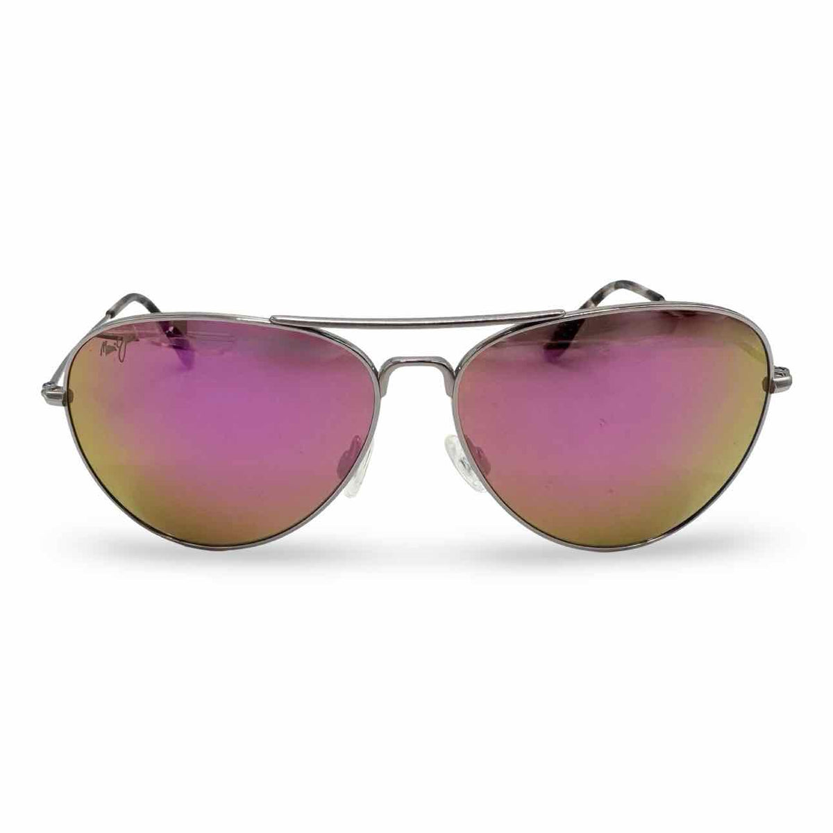 Maui Jim Sunglasses — Mavricks silver frame with pink lenses
