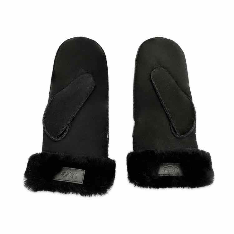 Ugg Gloves -Black embroidered shearing
