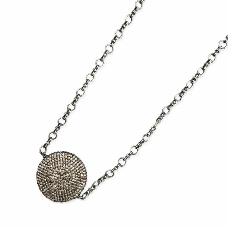 Diamond circle pendant necklace
