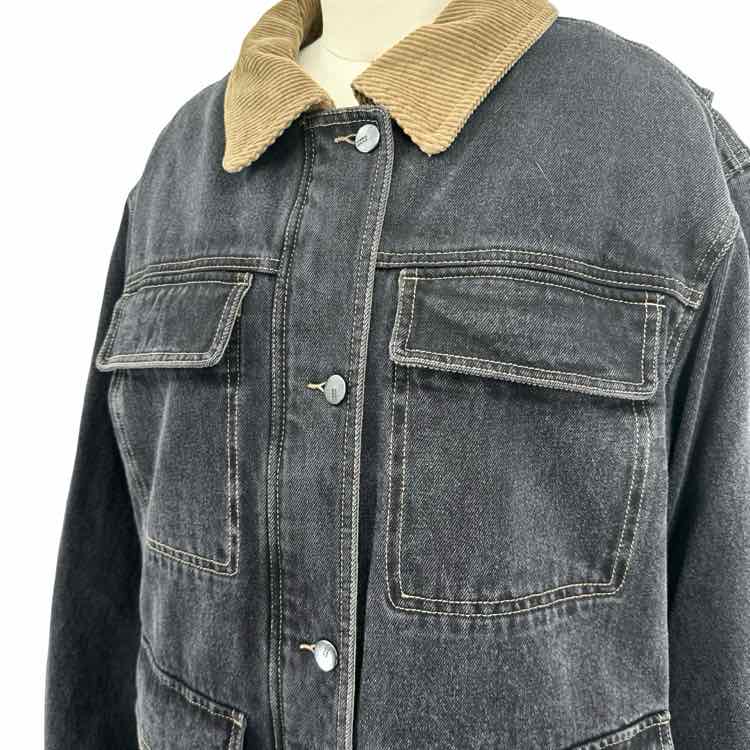 Studio Tomboy Corduroy-collar denim jacket
