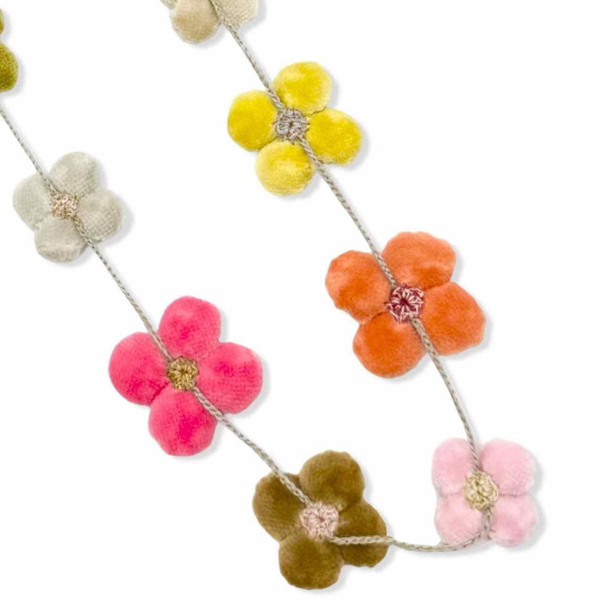 Sophie Digard Fiore Multicolour Fabric-Flower Necklace
