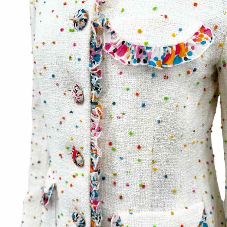 Ungaro White with Multi-Color dots Jacket
