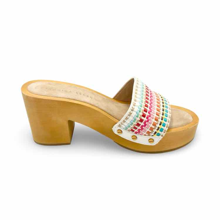 Veronica Beard Hannalee Multi Color Woven Clog Sandal
