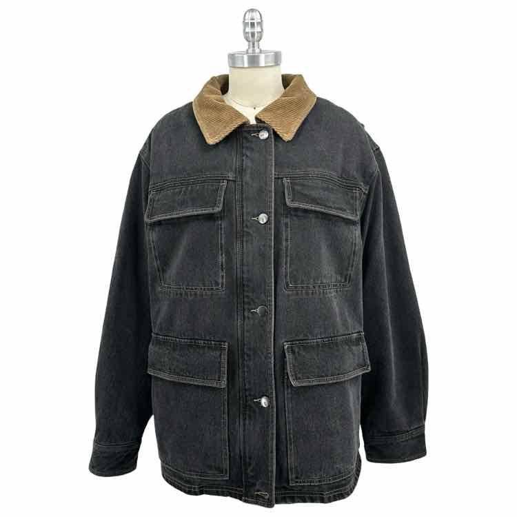 Studio Tomboy Corduroy-collar denim jacket
