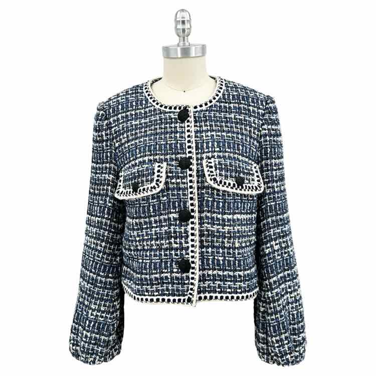 Veronica Beard Blue White and Black Tweet Jacket
