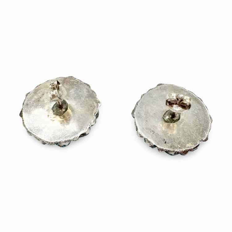 Vintage Navajo silver and turquoise stud earrings

