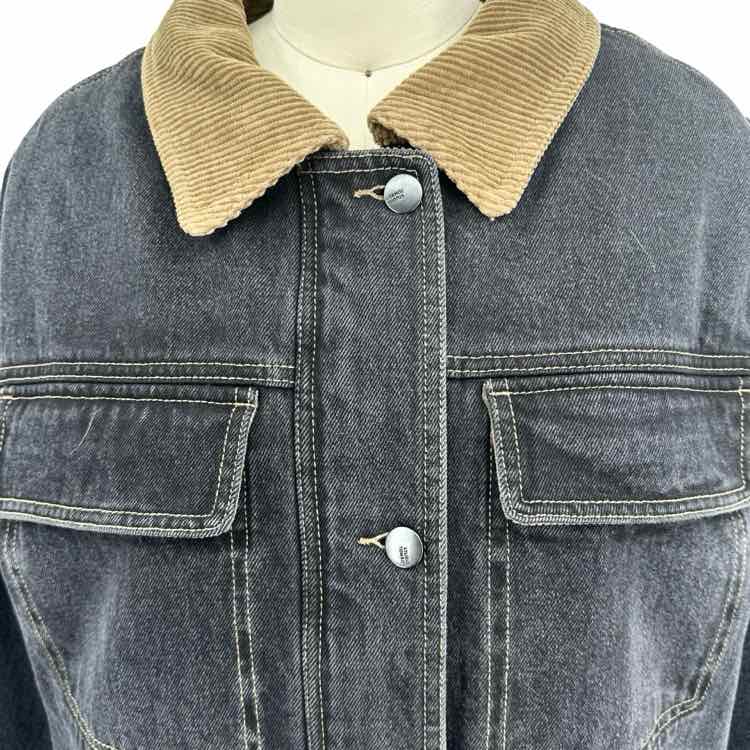 Studio Tomboy Corduroy-collar denim jacket
