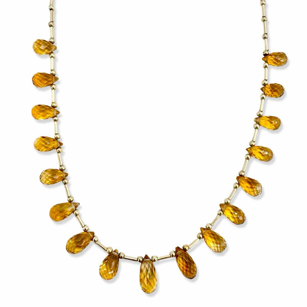 Gold fill bead necklace with citrines
