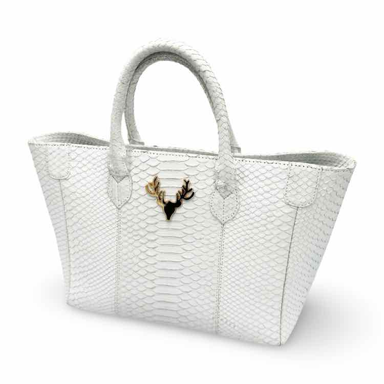 Mackie Tote White Taxidermy Handbag
