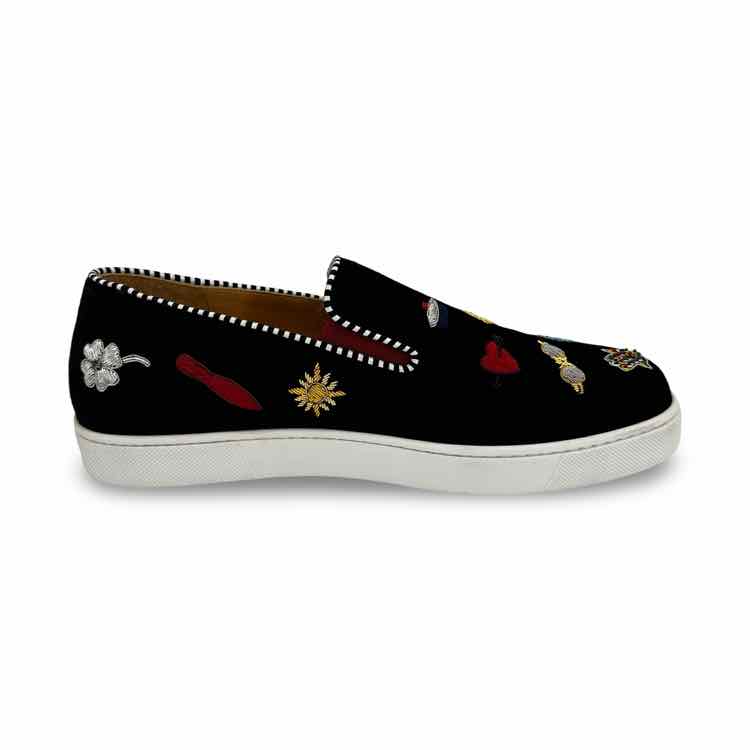 Christian Louboutin Black Suede Pik N Luck Sneaker
