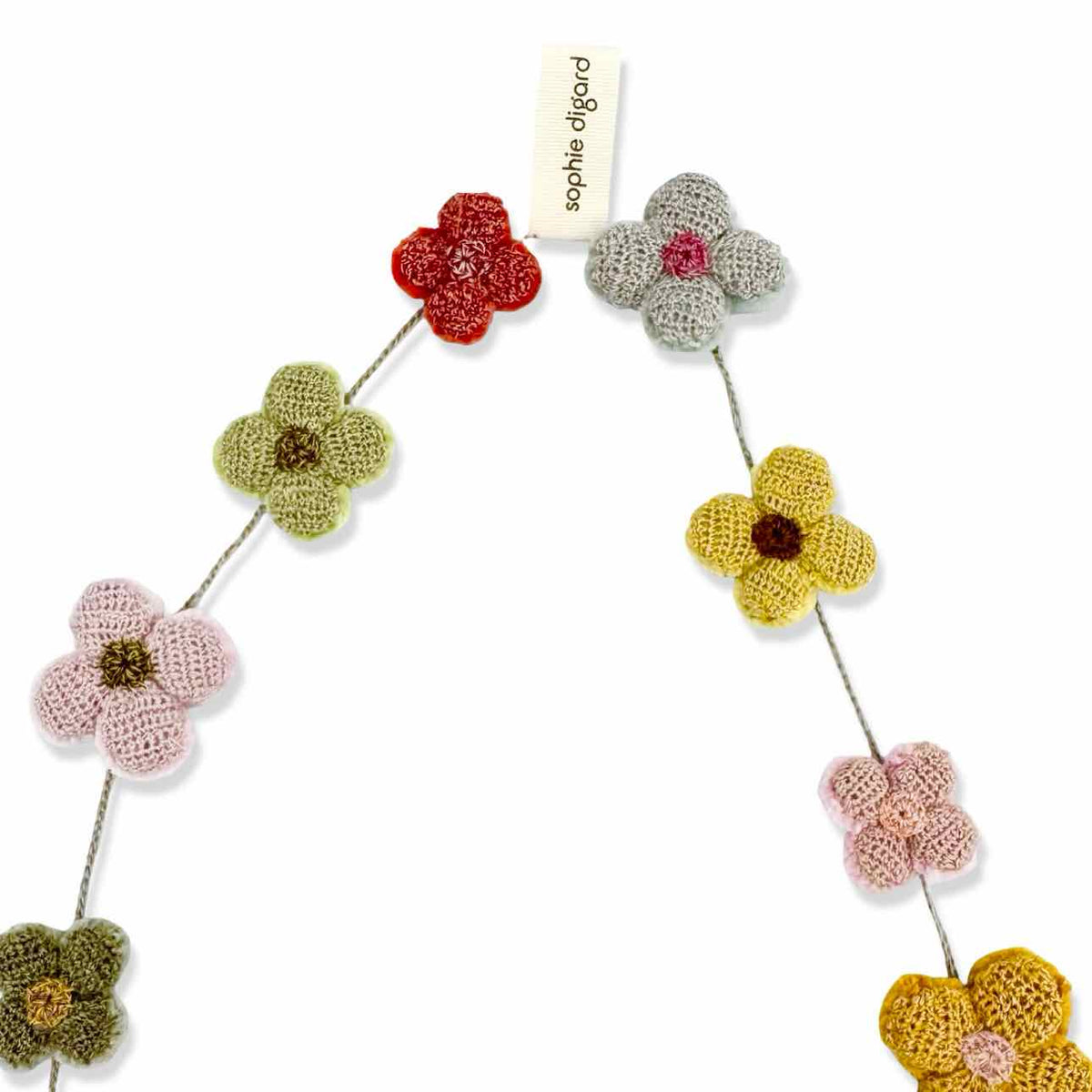 Sophie Digard Fiore Multicolour Fabric-Flower Necklace
