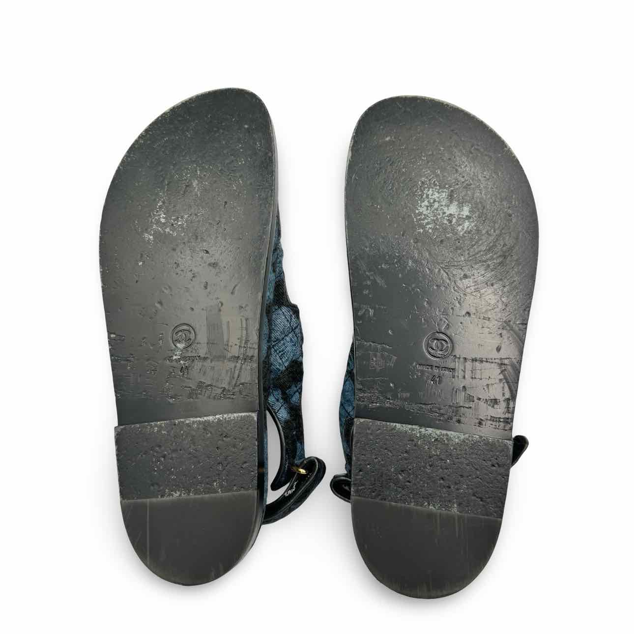 Chanel Denim Velcro Dad Sandals
