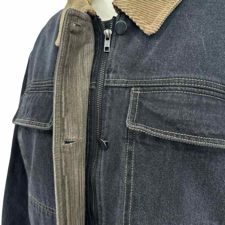 Studio Tomboy Corduroy-collar denim jacket
