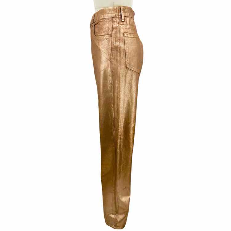 Ulla Johnson Agnes high-raise straight-leg metallic jeans
