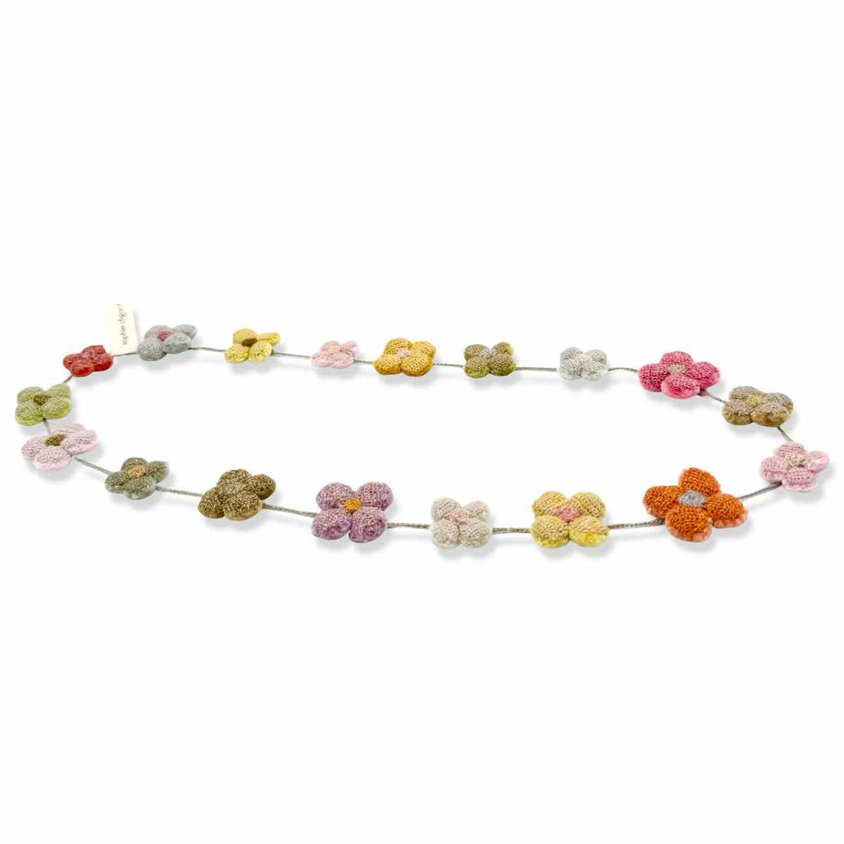 Sophie Digard Fiore Multicolour Fabric-Flower Necklace
