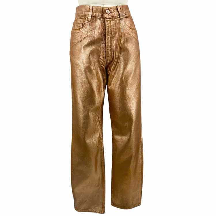 Ulla Johnson Agnes high-raise straight-leg metallic jeans
