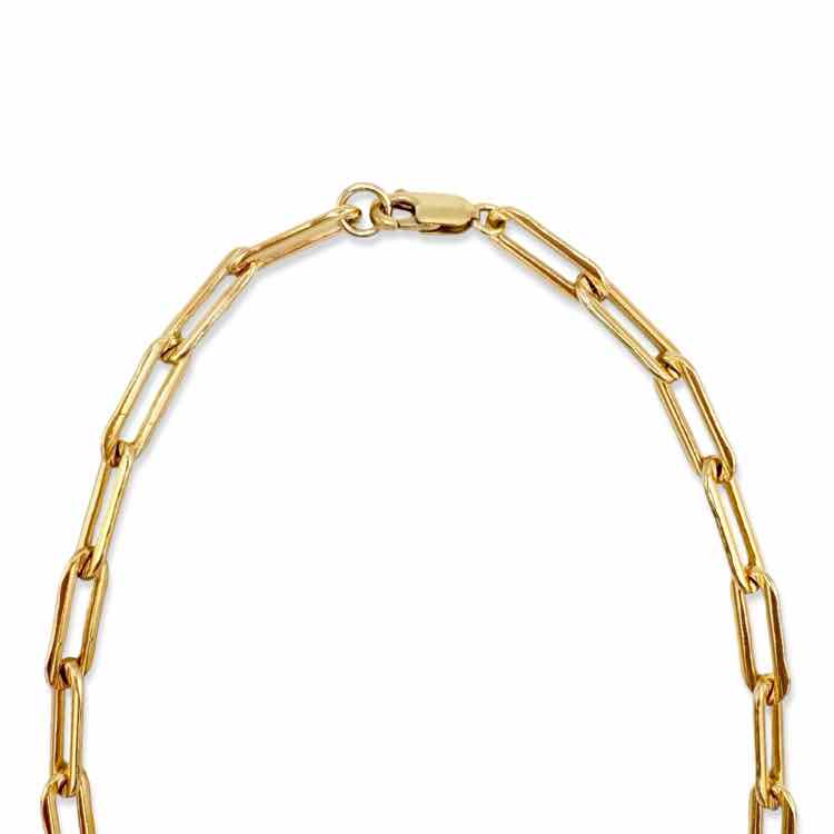 Gold filled paperclip link necklace
