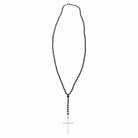 Diane Kordas 18K gold and black onyx beads w/diamond cross - Double Exposure Boutique