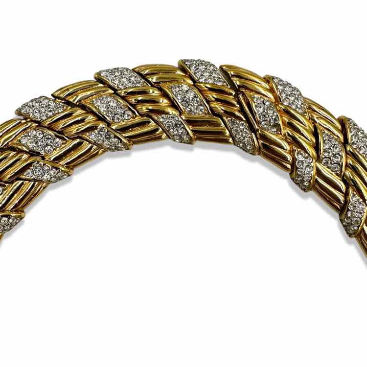 Ciner Jewelry Vintage gold &amp rhinestone collar necklace
