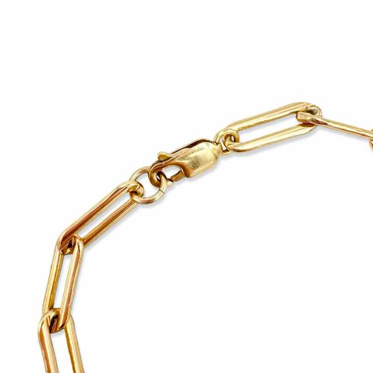 Gold filled paperclip link necklace

