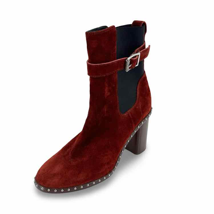 Rag & Bone Rust Red Short Boots w/ Stud Trim
