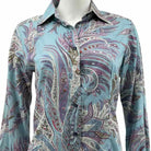 Etro Jade green floral paisley print stretch cotton long - sleeve shirt - Double Exposure Boutique