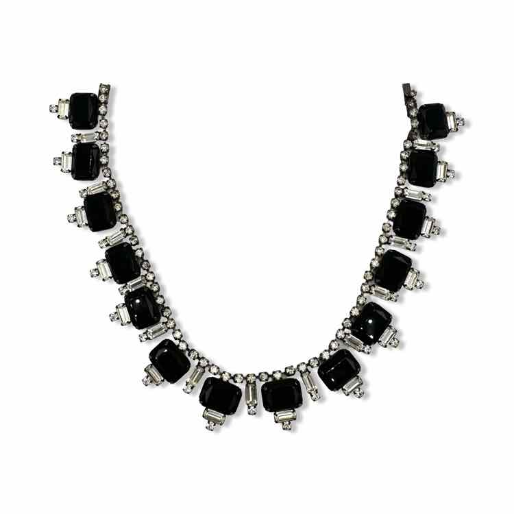 Vintage black & white crystal necklace
