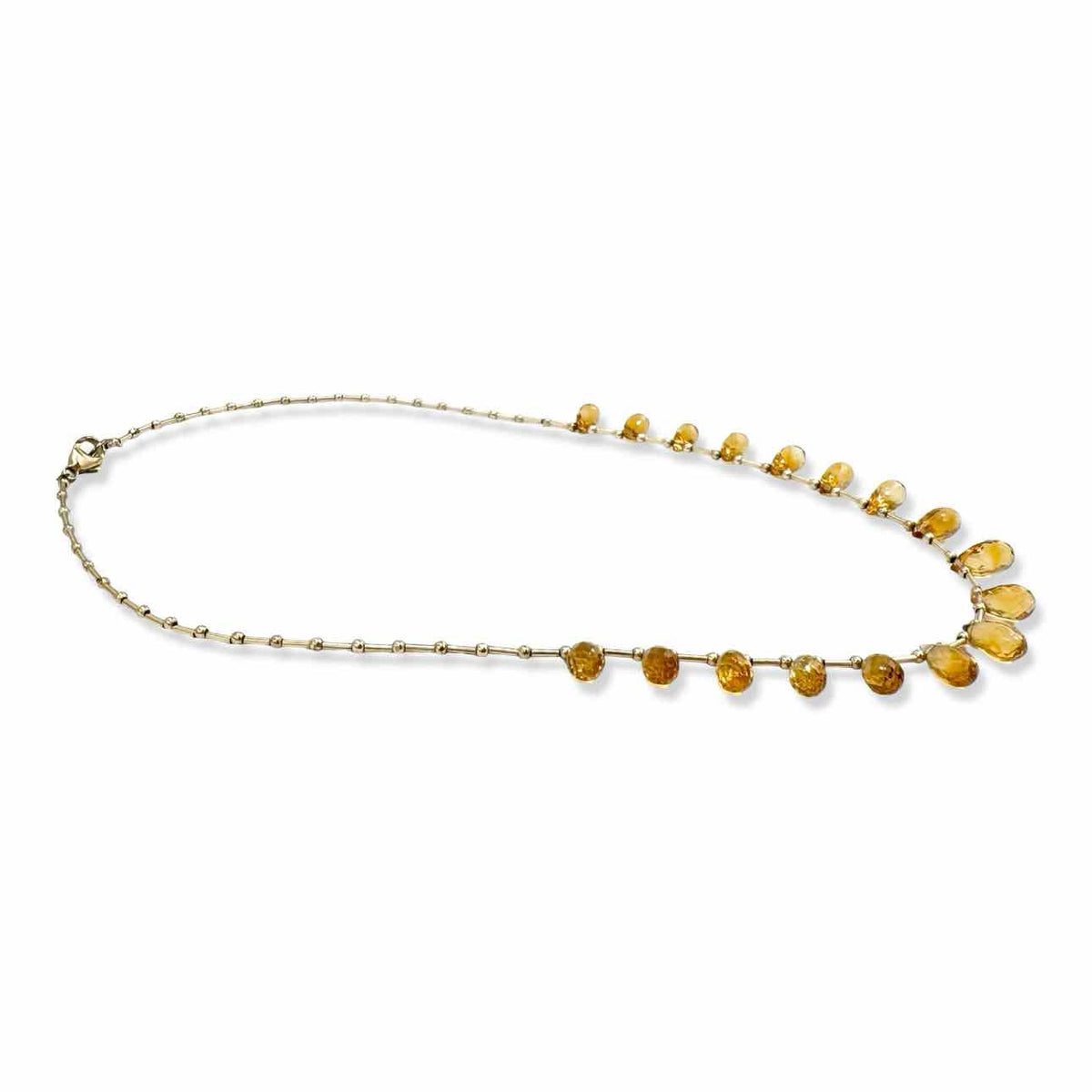 Gold fill bead necklace with citrines
