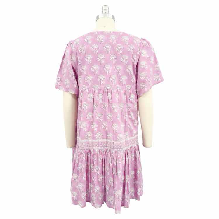 Marea Pink White Pattern with Belt Dress
