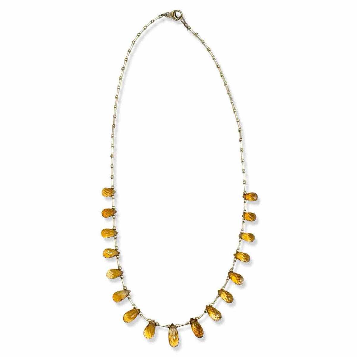 Gold fill bead necklace with citrines - Double Exposure Boutique
