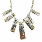 gold-tone link necklace with silver & gold-tone rectangular pendants - Double Exposure Boutique
