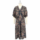 Veronica Beard navy patterned belted dress, size S